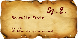 Szerafin Ervin névjegykártya