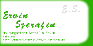 ervin szerafin business card